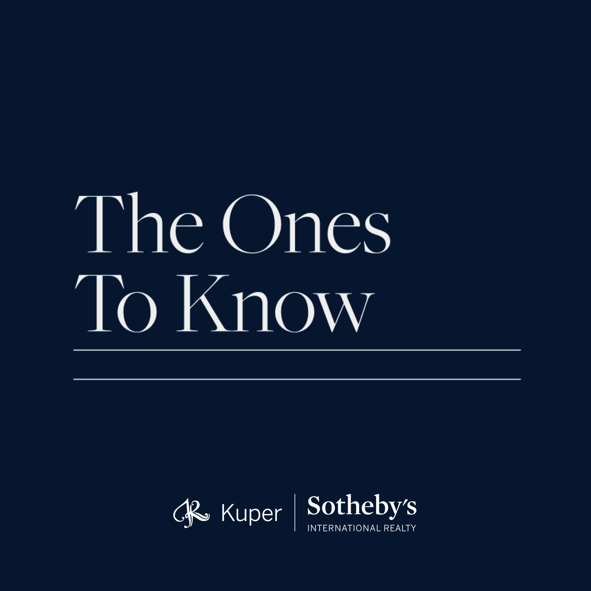 The Ones To Know cover art